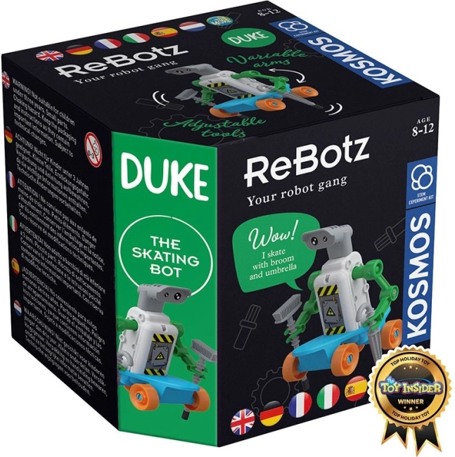 Giocattolo robotico Duke su skateboard di Kosmos