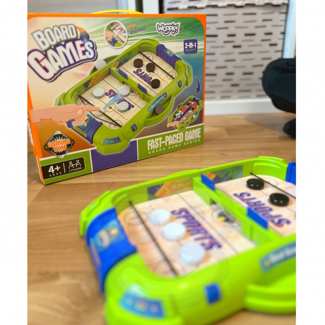 Gioco di abilità 2 in 1 mini hockey e corse