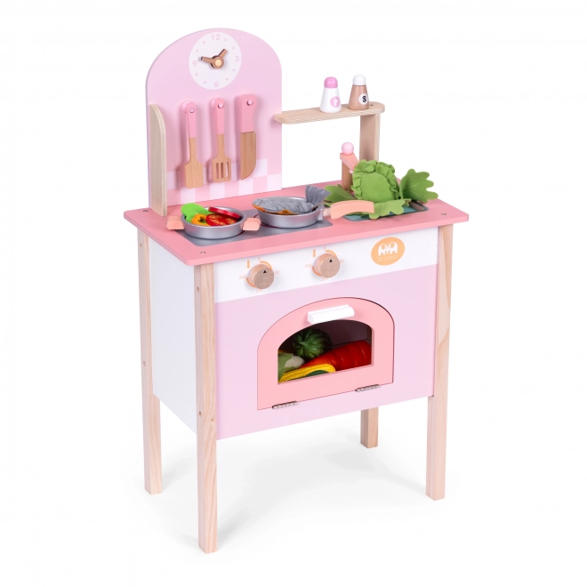 Cucina giocattolo rosa con 8 accessori ECOTOYS