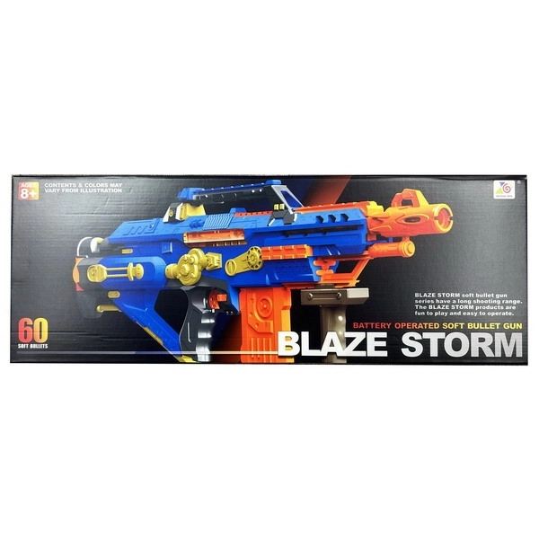 Fucile automatico Blaze Storm con proiettili blu per bambini