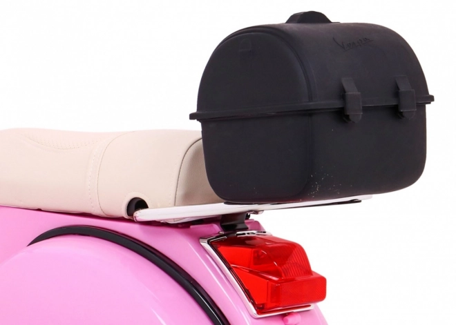 vespa elettrica per bambini rosa con ruote ausiliarie e audio