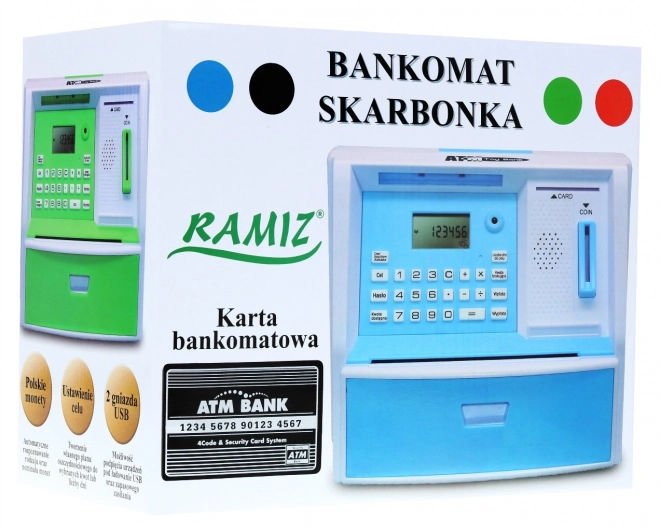 Skarbonka Bancomat Educativo per Bambini 3+ Nero