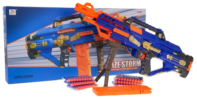 Fucile automatico Blaze Storm con proiettili blu per bambini