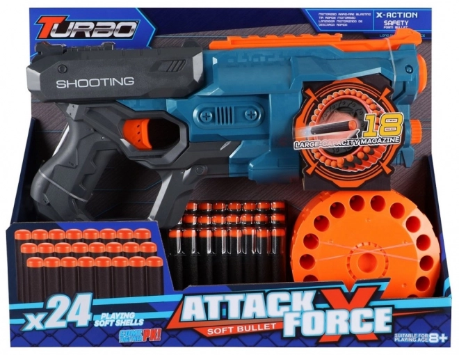 Blaster Turbo con tamburo rotante e 24 dardi