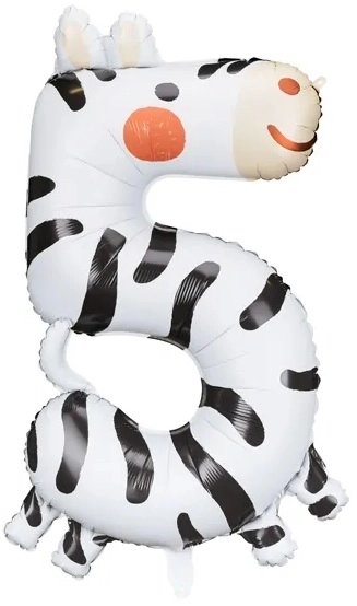 Palloncino Compleanno Numero 5 - Zebra