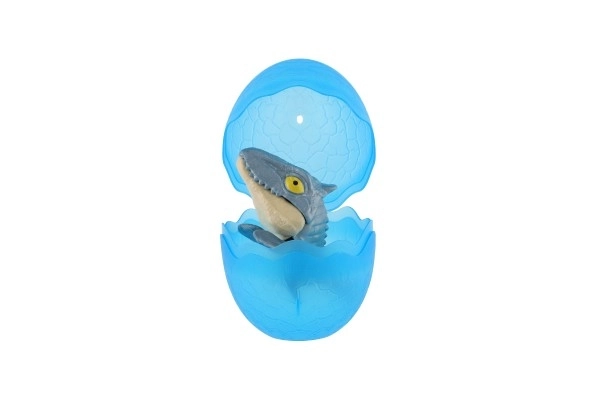 Dinosauro mordente nell'uovo plastica 10 cm vari colori