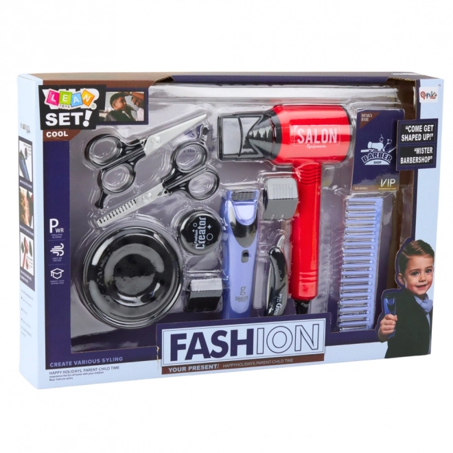 Set da parrucchiere per ragazzi con asciugacapelli e accessori