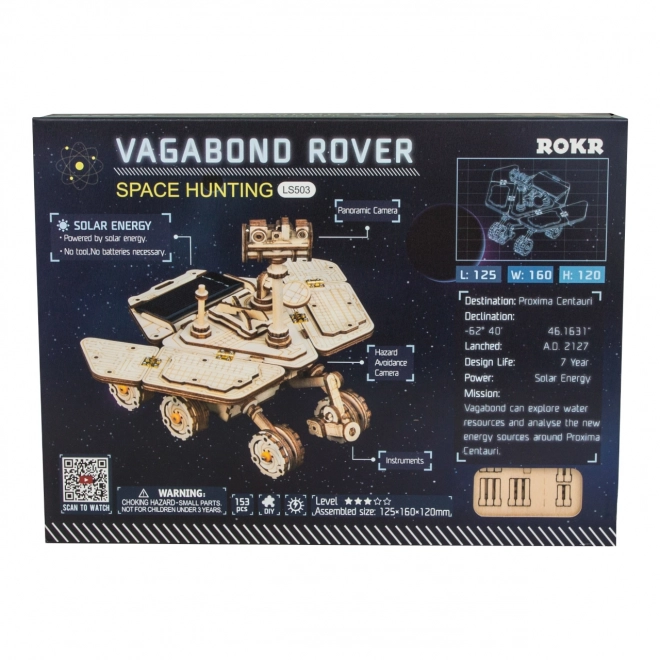 Puzzle 3D in legno Vagabond Rover a energia solare