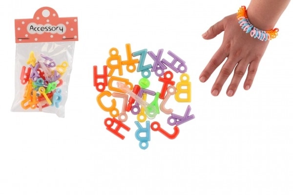 Perline in Plastica a Forma di Cuore con Lettere e Corda