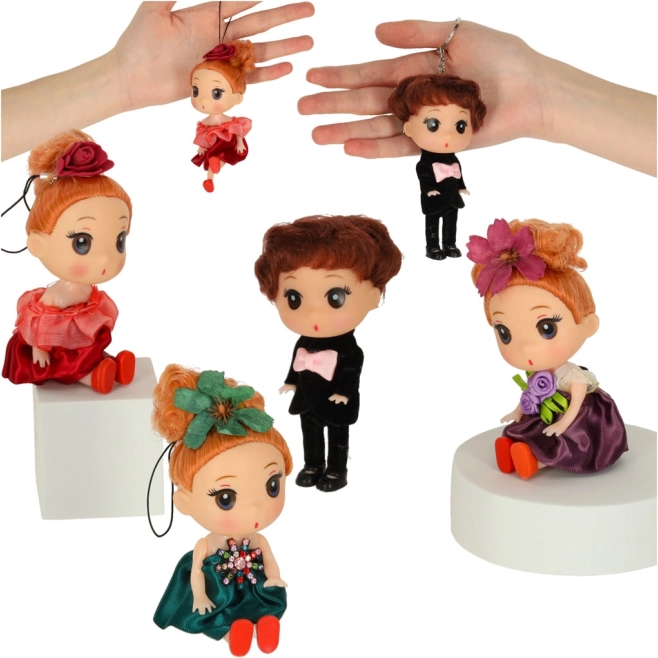 Set di bamboline per casetta – 3 ragazze e 1 ragazzo, 12 cm