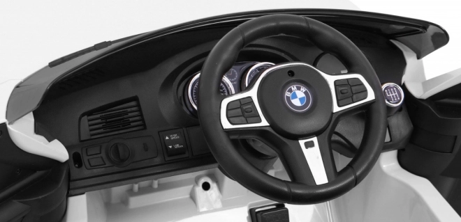 BMW 6 GT Auto bianco a batteria + telecomando + avvio lento + EVA + cinture + LED MP3