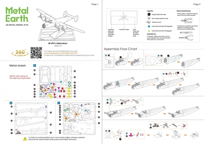 Puzzle 3D Metal Earth B-24 Liberator