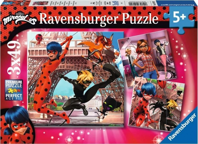 Puzzle Miraculous Ladybug e Chat Noir 3x49 pezzi