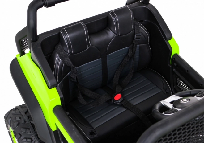 Mercedes Benz Unimog per bambini Verde + trazione 4x4 + telecomando + vano bagagli + partenza lenta + MP3 LED