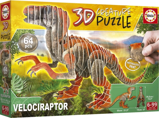 Puzzle 3D Velociraptor EDUCA 64 pezzi