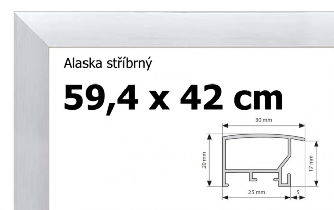 Cornice in alluminio Alaska per puzzle 59,4x42cm - argento