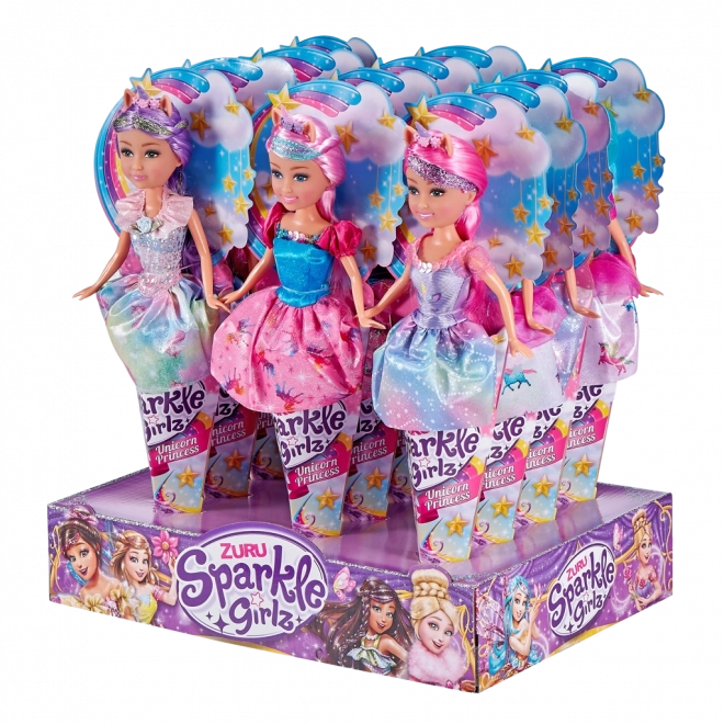 fata unicorno Sparkle Girlz in confezione a cono