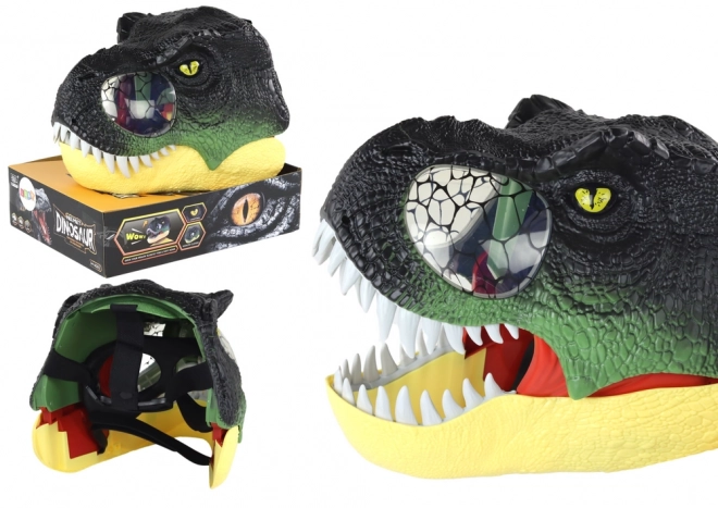 Maschera di dinosauro con cinghia regolabile ed effetti luminosi e sonori