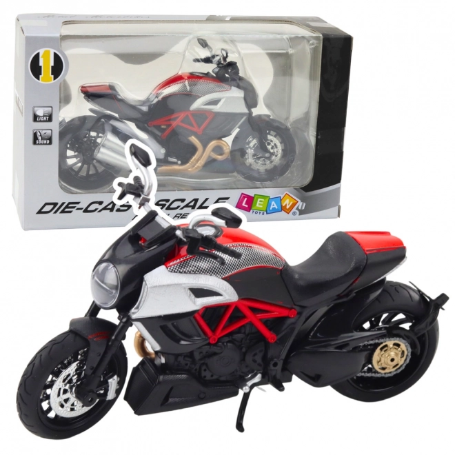Moto sportivo in metallo con luci e suoni