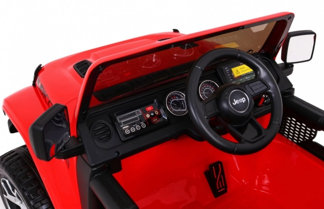 Jeep Wrangler Rubicon a batteria per bambini Rosso + telecomando + radio MP3 LED + ruote EVA