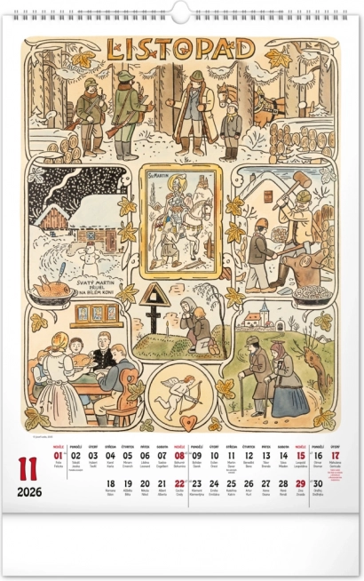 Calendario da parete Josef Lada 2026
