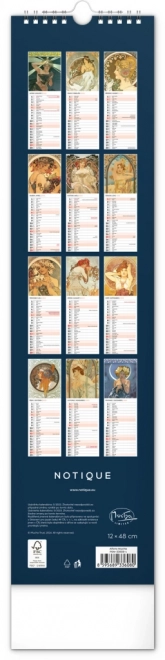 Calendario da Parete Alfons Mucha 2025