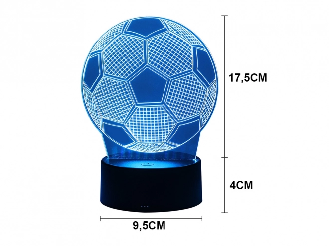 Lampada notturna 3D calcio con telecomando a colori