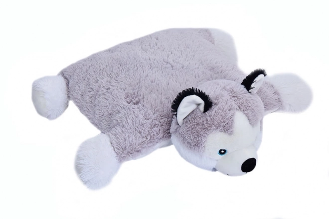 Cuscino peluche a forma di husky