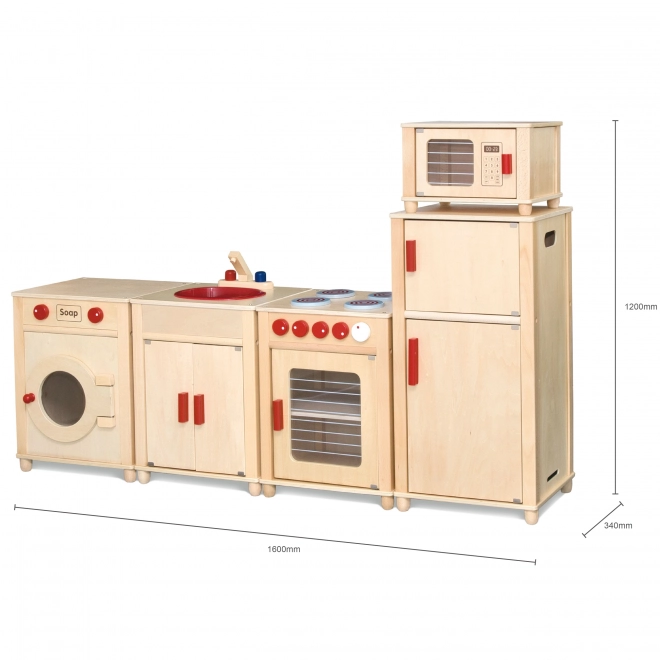 Grande cucina in legno per bambini del marchio Viga con certificato FSC