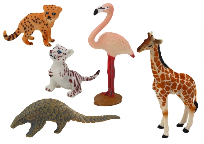 Set di Figure Animali Giraffa Flamingo Elefante Tigre