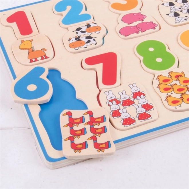 Puzzle di contare in legno Bigjigs Toys