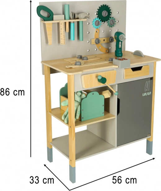 Officina in legno Lulilo Fikso set piccolo tuttofare con attrezzi