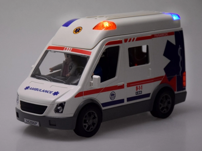 ambulanza interattiva con barella e figurine