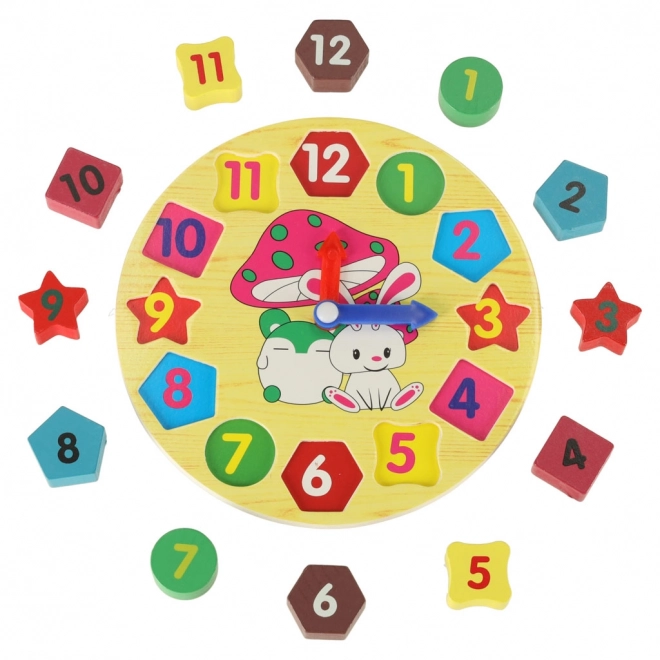 Orologio educativo in legno con puzzle