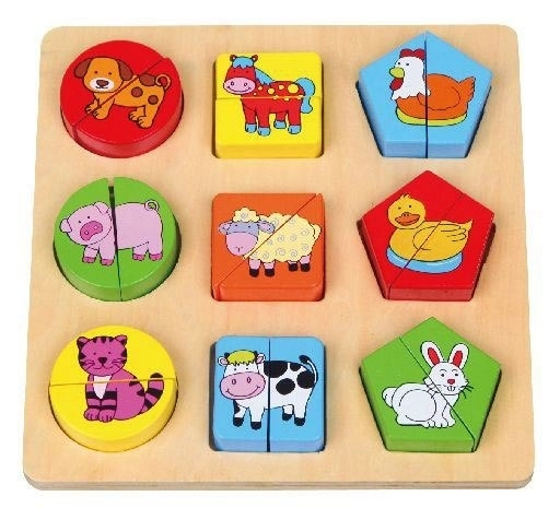 Puzzle in legno Animali domestici e forme