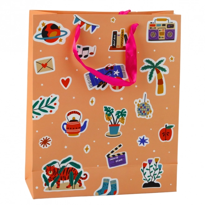 Borsa regalo colorata con adesivi