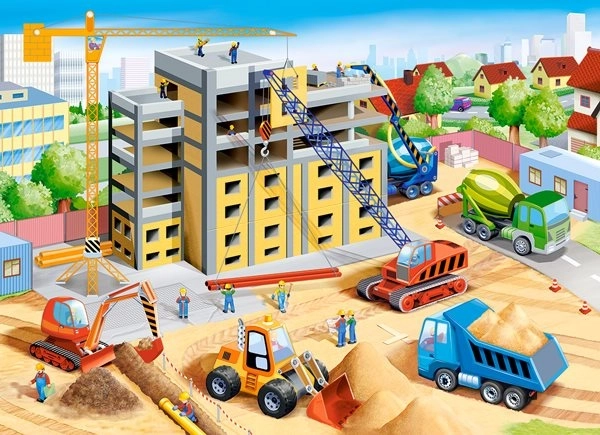 Puzzle Cantiere di Costruzione Grande 70 Pezzi