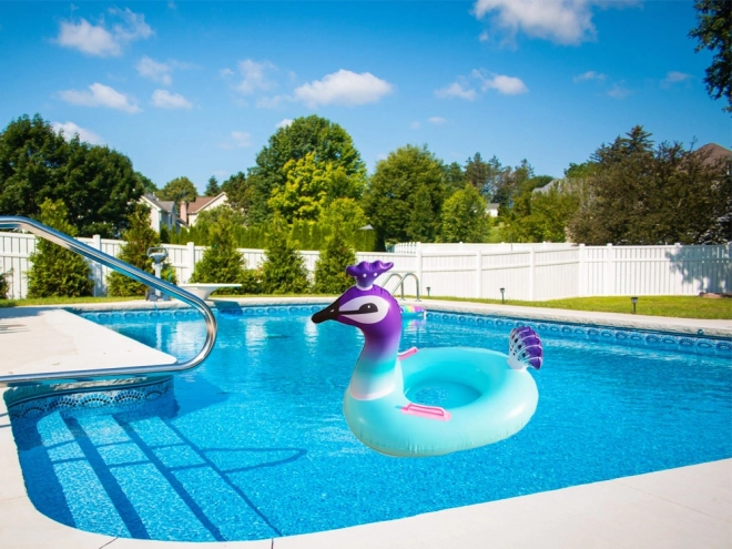 Gonfiabile bambino a forma di pavone per nuoto in piscina