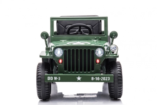 Auto elettrica per bambini verde militare 4x4