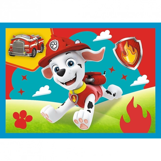 Puzzle 4 in 1 Paw Patrol - Cuccioli in Corsa