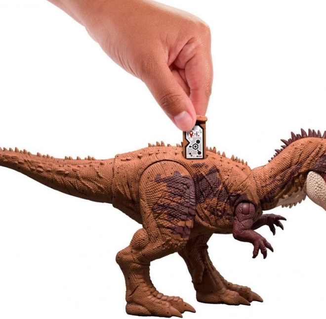 Figurina dinosauro Kryptops da Jurassic World con ruggito selvaggio e parti mobili