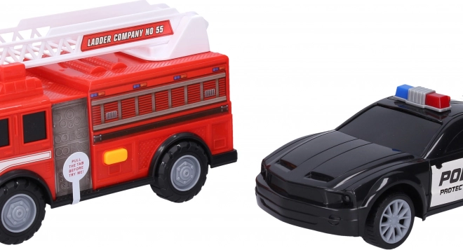 Auto della polizia e dei pompieri con effetti 23 cm