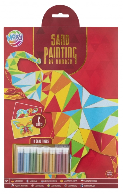 Set creativo di pittura con sabbia a numero