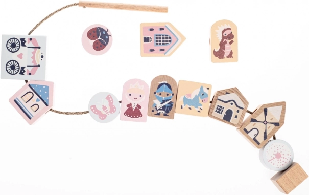 Cubika Pastel fiaba da infilare – set di infilatura in legno