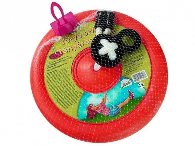 Altalena da giardino per bambini con piatto rotondo 423 rosso