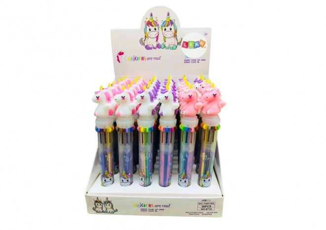 Penna multicolore con unicorno