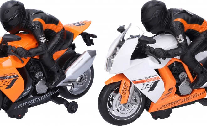 Motocicletta da corsa con pilota 28 cm