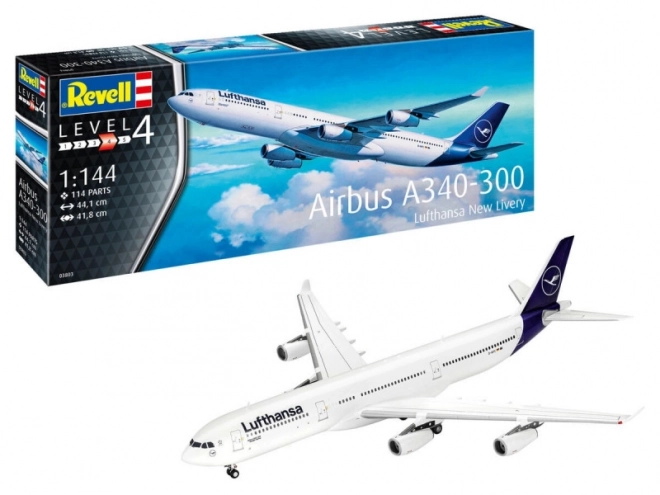 Modello in plastica Airbus A340-300 Lufthansa Nuova Livrea 1/144