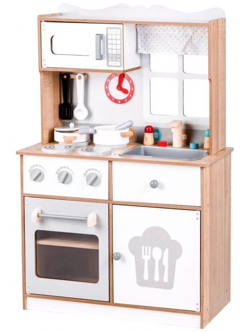 Cucina giocattolo in legno per bambini con accessori Ecotoys
