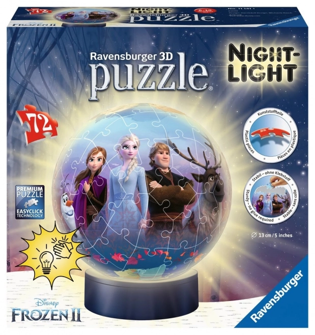 Palla puzzle 3D luminosa Frozen 2 di Ravensburger